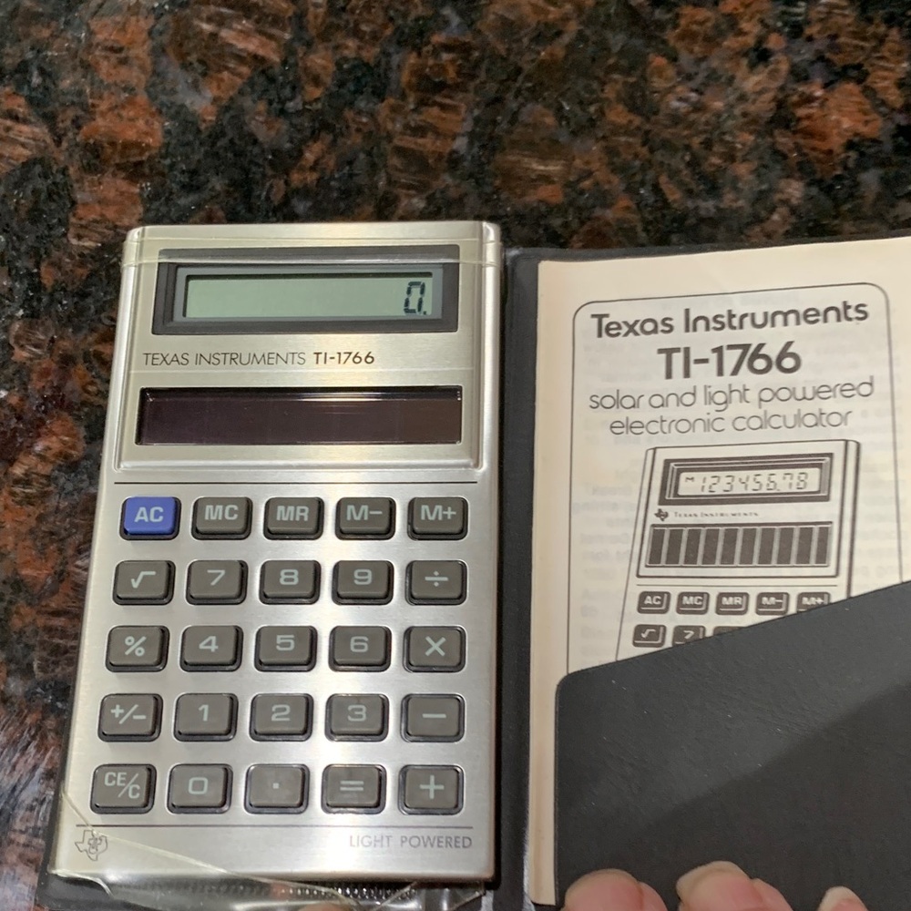 Texas Instruments TI-1766 Silver Calculator